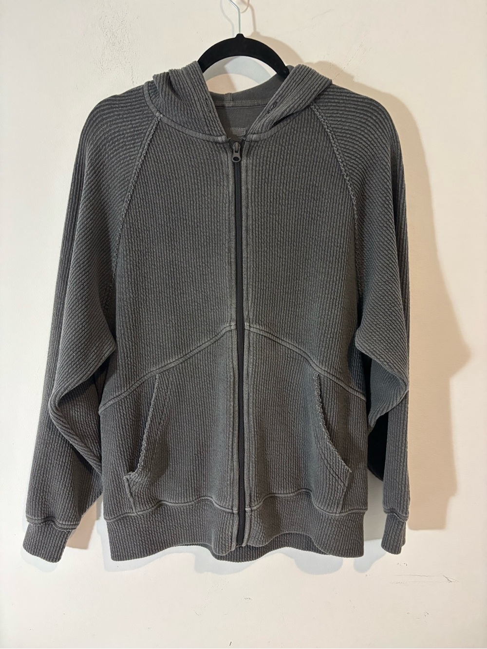 Aerie XXS Oversized Offline Waffle Knit Full Zip Hoodie Casual Loungewear